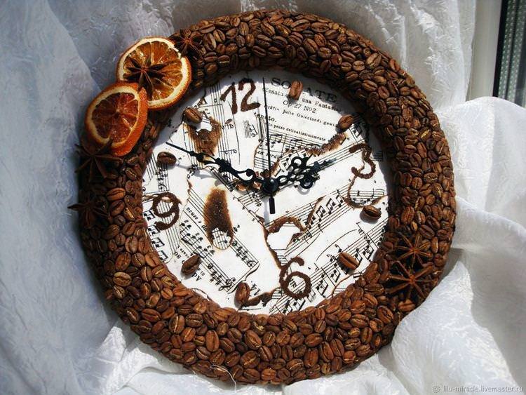 Годинник - Вироби з кавових зерен своїми руками