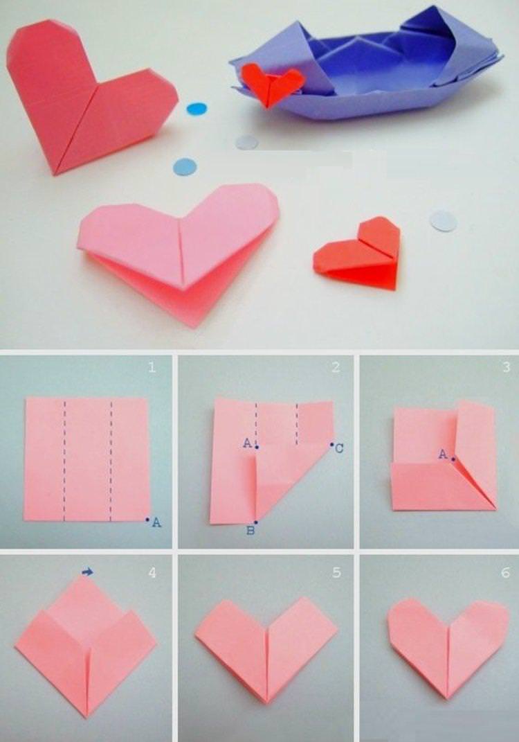 Сердечко орігамі для початківців - Як зробити серце з паперу